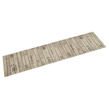 Soft Velvet Kitchen Rug - Washable Fence Design 60x300 cm