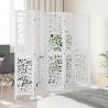 Elegant 5-Panel White Room Divider | Solid Wood Paulownia