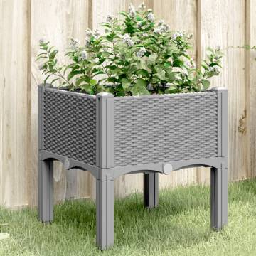 Garden Planter with Legs - Light Grey 40x40x42 cm | HipoMarket