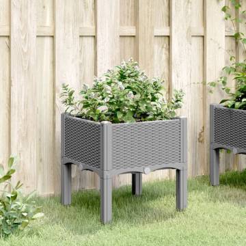 Garden Planter with Legs - Light Grey 40x40x42 cm | HipoMarket