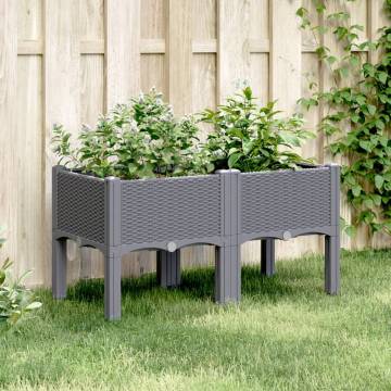 Garden Planter with Legs - Grey 80x40x42 cm | Hipomarket