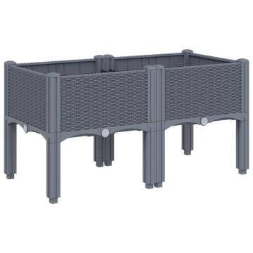 Garden Planter with Legs - Grey 80x40x42 cm | Hipomarket