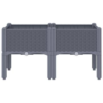 Garden Planter with Legs - Grey 80x40x42 cm | Hipomarket