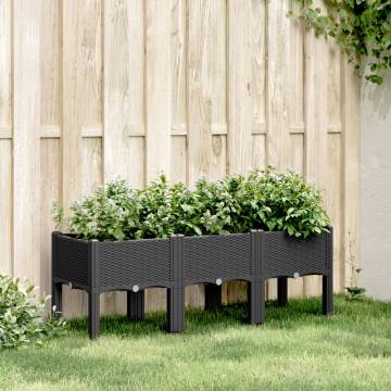 Garden Planter with Legs Black - 120x40x42 cm | HipoMarket