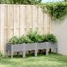 Garden Planter with Legs - Light Grey 160x40x42 cm | Hipo Market