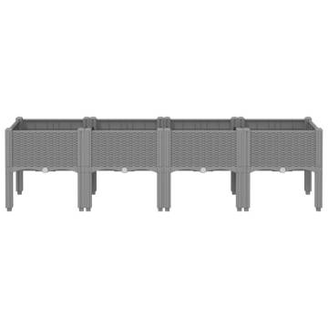 Garden Planter with Legs - Light Grey 160x40x42 cm | Hipo Market