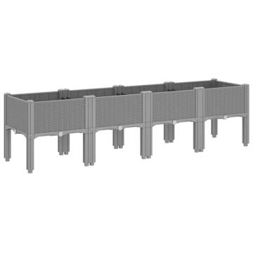 Garden Planter with Legs - Light Grey 160x40x42 cm | Hipo Market