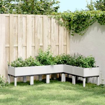 Garden Planter with Legs White - 160x120x42 cm | HipoMarket UK