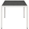 Garden Table with Glass Top - White Poly Rattan 190x90x75cm