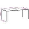 Garden Table with Glass Top - White Poly Rattan 190x90x75cm