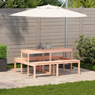 Sturdy Solid Wood Douglas Picnic Table - 160x134x75 cm