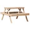 Solid Wood Pine Picnic Table 105x134x75 cm - Outdoor Furniture