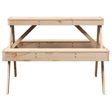 Solid Wood Pine Picnic Table 105x134x75 cm - Outdoor Furniture