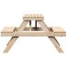 Solid Wood Pine Picnic Table 105x134x75 cm - Outdoor Furniture