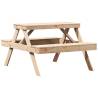 Solid Wood Pine Picnic Table 105x134x75 cm - Outdoor Furniture