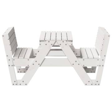 Kids' White Picnic Table - Durable Solid Pine Wood