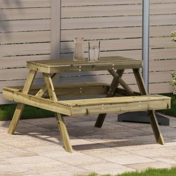 Picnic Table 105x134 cm - Impregnated Pine Wood for Outdoors