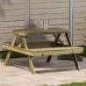 Picnic Table 105x134x75 cm Impregnated Wood Pine Colour natural impregnated Quantity in Package 1 