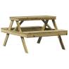 Picnic Table 105x134 cm - Impregnated Pine Wood for Outdoors