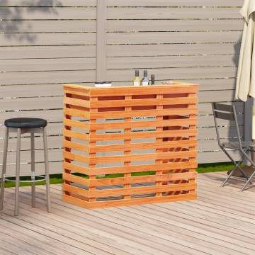 Outdoor Bar Table - Wax Brown Solid Pine Wood - 113.5x50x103 cm