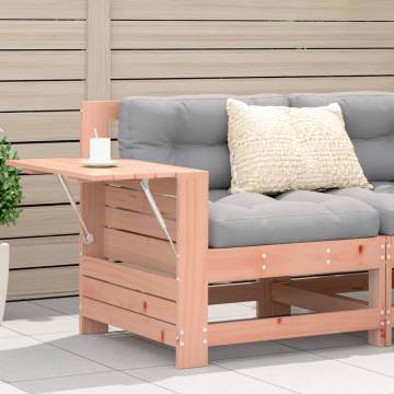 Garden Armrest Sofa with Side Table - Solid Douglas Wood