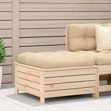 Solid Wood Pine Garden Footstool with Cushion - Hipomarket