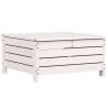 Garden Footstool with Cushion - White Solid Pine | Hipomarket