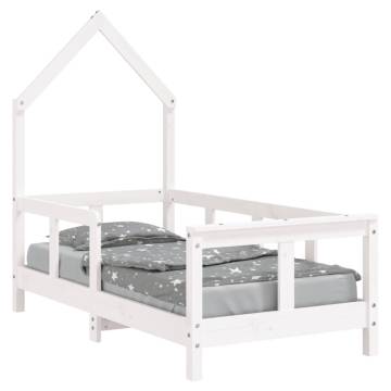 Kids Bed Frame White 70x140 cm Solid Wood Pine - Hipomarket