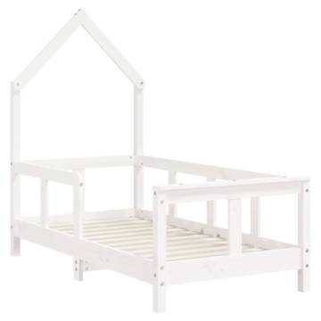 Kids Bed Frame White 70x140 cm Solid Wood Pine - Hipomarket