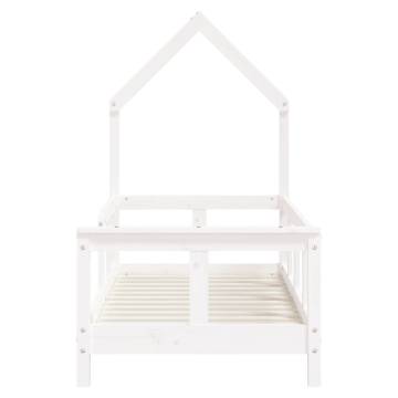 Kids Bed Frame White 70x140 cm Solid Wood Pine - Hipomarket