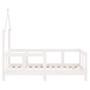 Kids Bed Frame White 70x140 cm Solid Wood Pine - Hipomarket