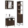 3 Piece Bathroom Cabinet Set Brown Oak Engineered Wood Colour brown oak Number of 1 Number of Pieces 