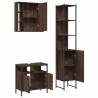 3 Piece Bathroom Cabinet Set - Brown Oak Engineered Wood