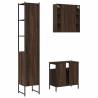 3 Piece Bathroom Cabinet Set - Brown Oak Engineered Wood