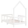 Kids Bed Frame White 70x140 cm Solid Wood Pine - Hipomarket