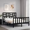 Bed Frame with Headboard Black 120x200 cm Solid Wood Colour black Size 120 x 200 cm 