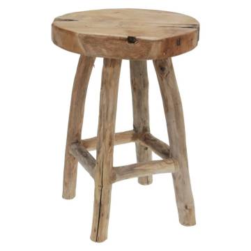 H&S Collection Stool 42 cm Teak Wood - Stylish & Multifunctional