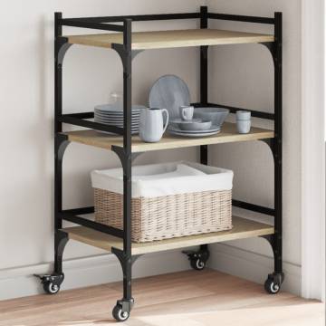 Sonoma Oak Kitchen Trolley - Stylish & Functional Storage