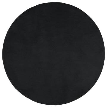 Rug OVIEDO Short Pile Black Ø 100 cm | Comfort & Style