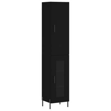 Stylish Highboard Black 34.5x34x180 cm | HipoMarket UK