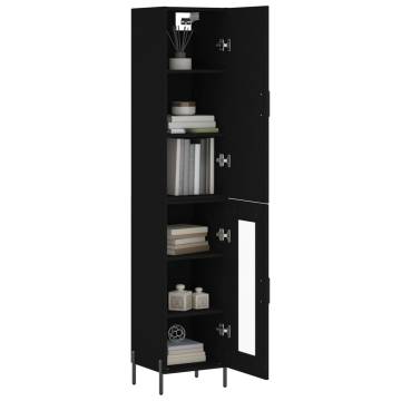 Stylish Highboard Black 34.5x34x180 cm | HipoMarket UK