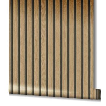 Noordwand Botanica Wooden Slats Wallpaper - Brown & Oak