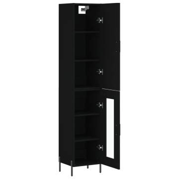 Stylish Highboard Black 34.5x34x180 cm | HipoMarket UK