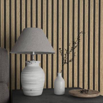 Noordwand Botanica Wooden Slats Wallpaper - Brown & Oak