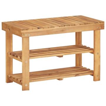 Shoe Rack 70x32x46 cm - Solid Acacia Wood | Hipomarket