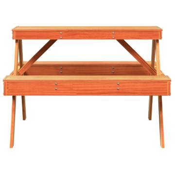 Wax Brown Picnic Table - Solid Pine Wood 105x134 cm