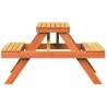 Wax Brown Picnic Table - Solid Pine Wood 105x134 cm