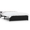 Black Solid Wood Bed Frame 140x200 cm - Modern Bedroom Furniture