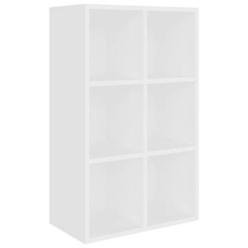 White Book Cabinet/Sideboard - 66x30x98 cm Engineered Wood