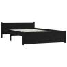 Black Solid Wood Bed Frame 140x200 cm - Modern Bedroom Furniture